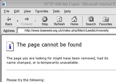 404 Page Not Found Error